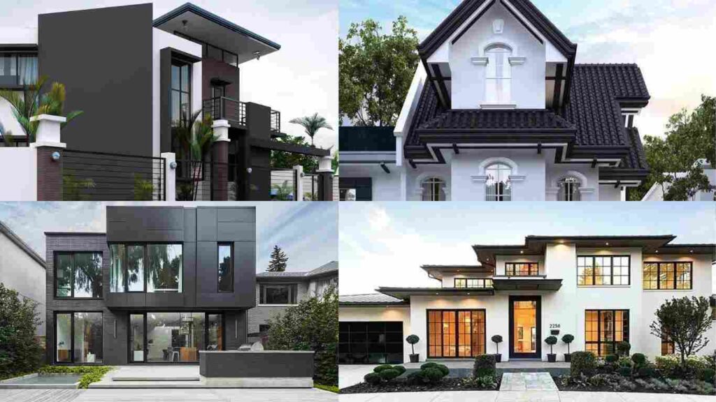 black and white modern house