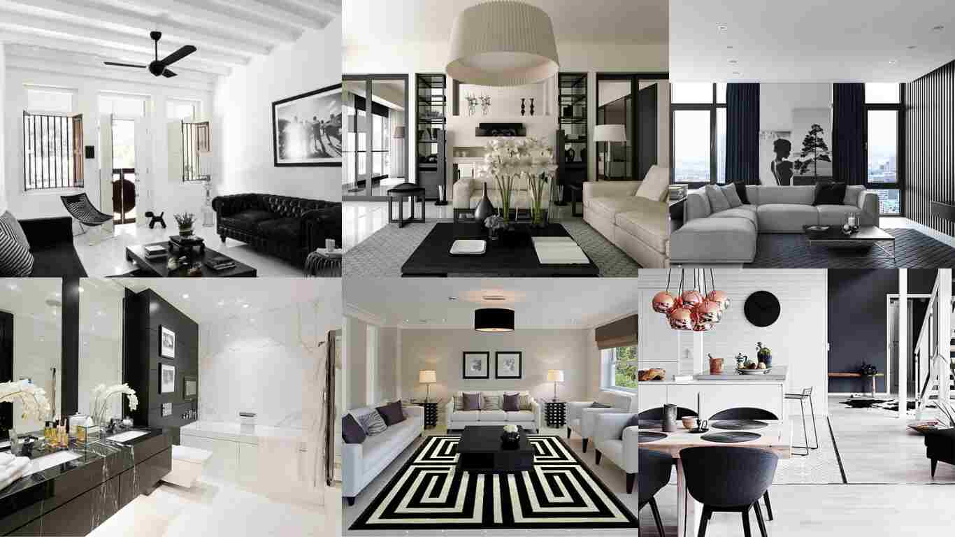 black and white modern house