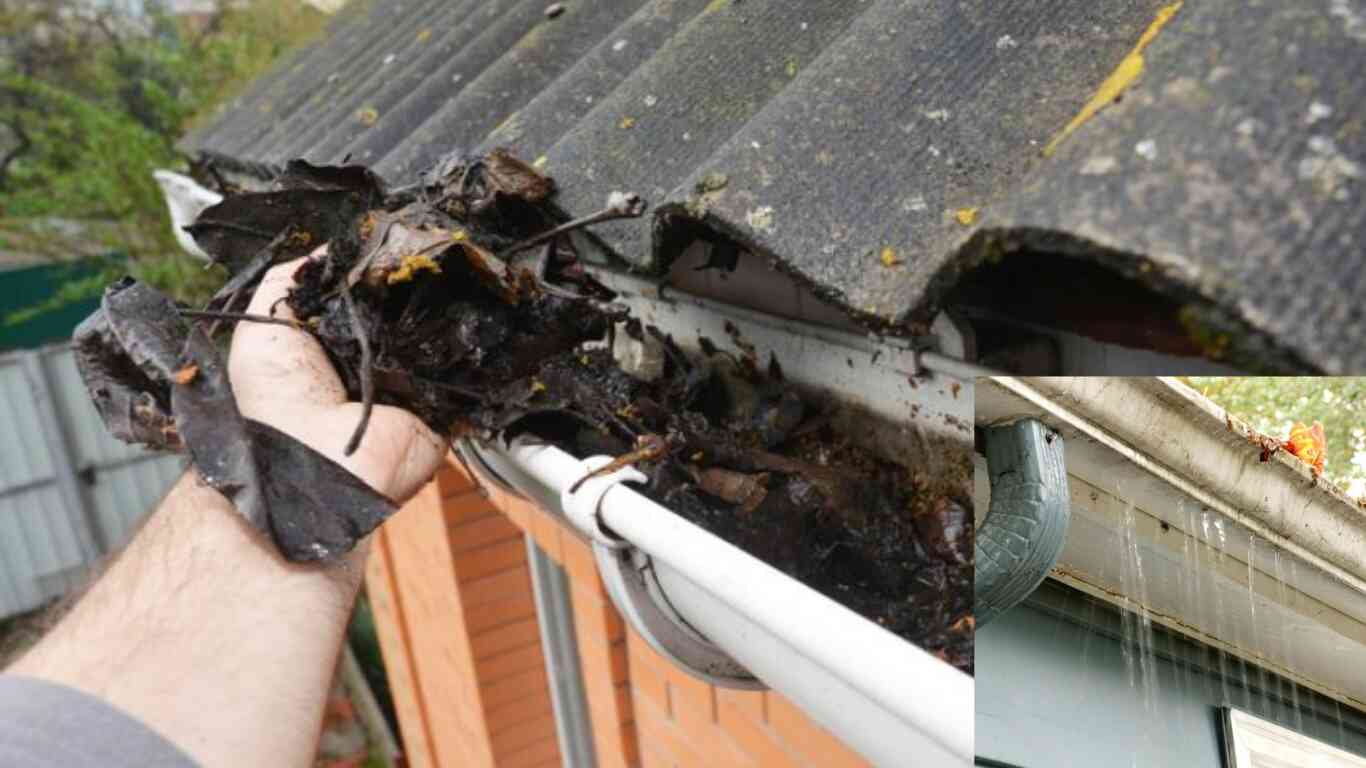 frozen gutters leaking into house