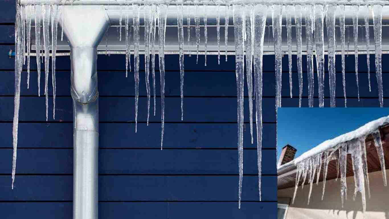 frozen gutters leaking into house