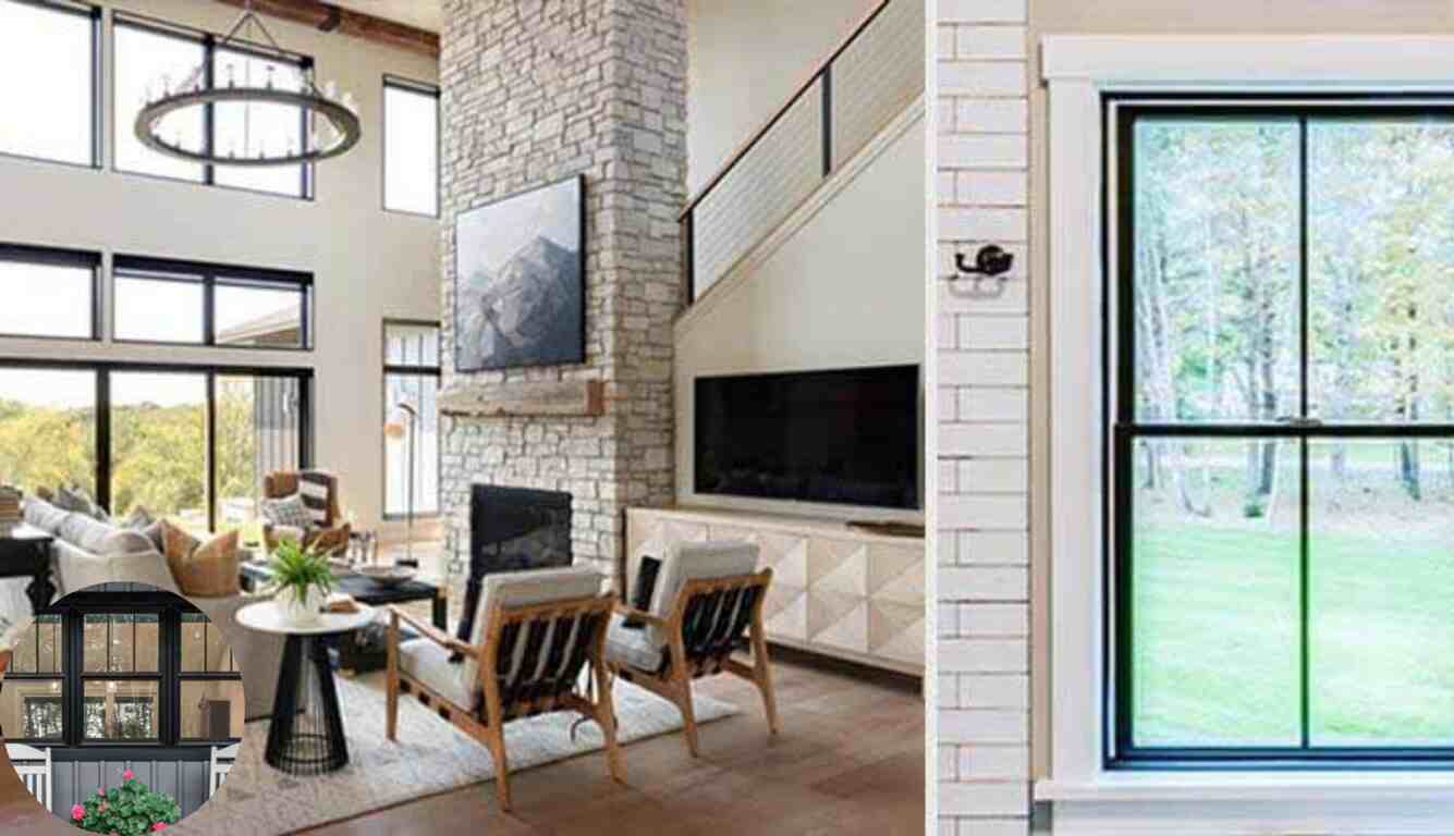 black windows on house