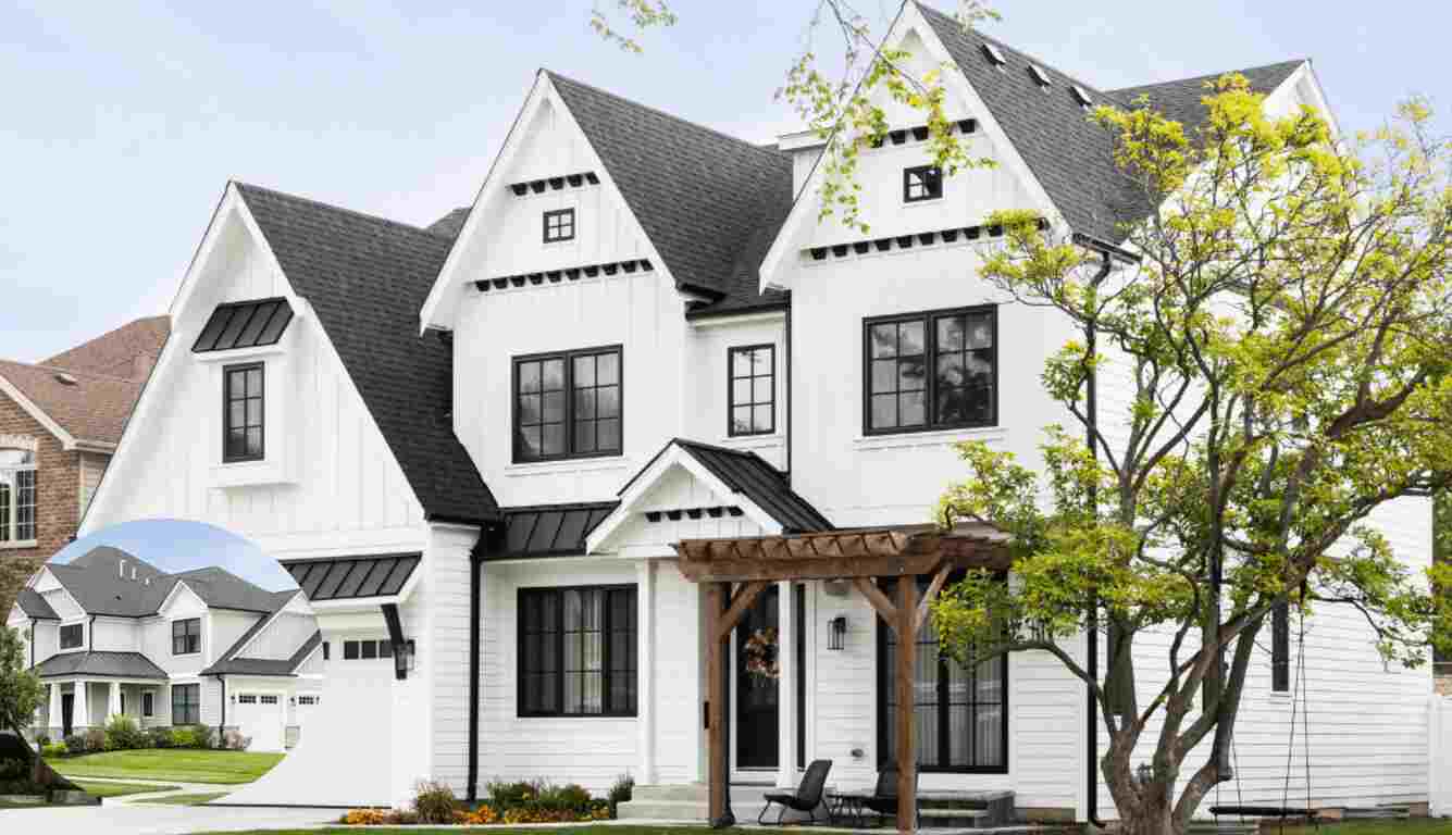 white house with grey roof