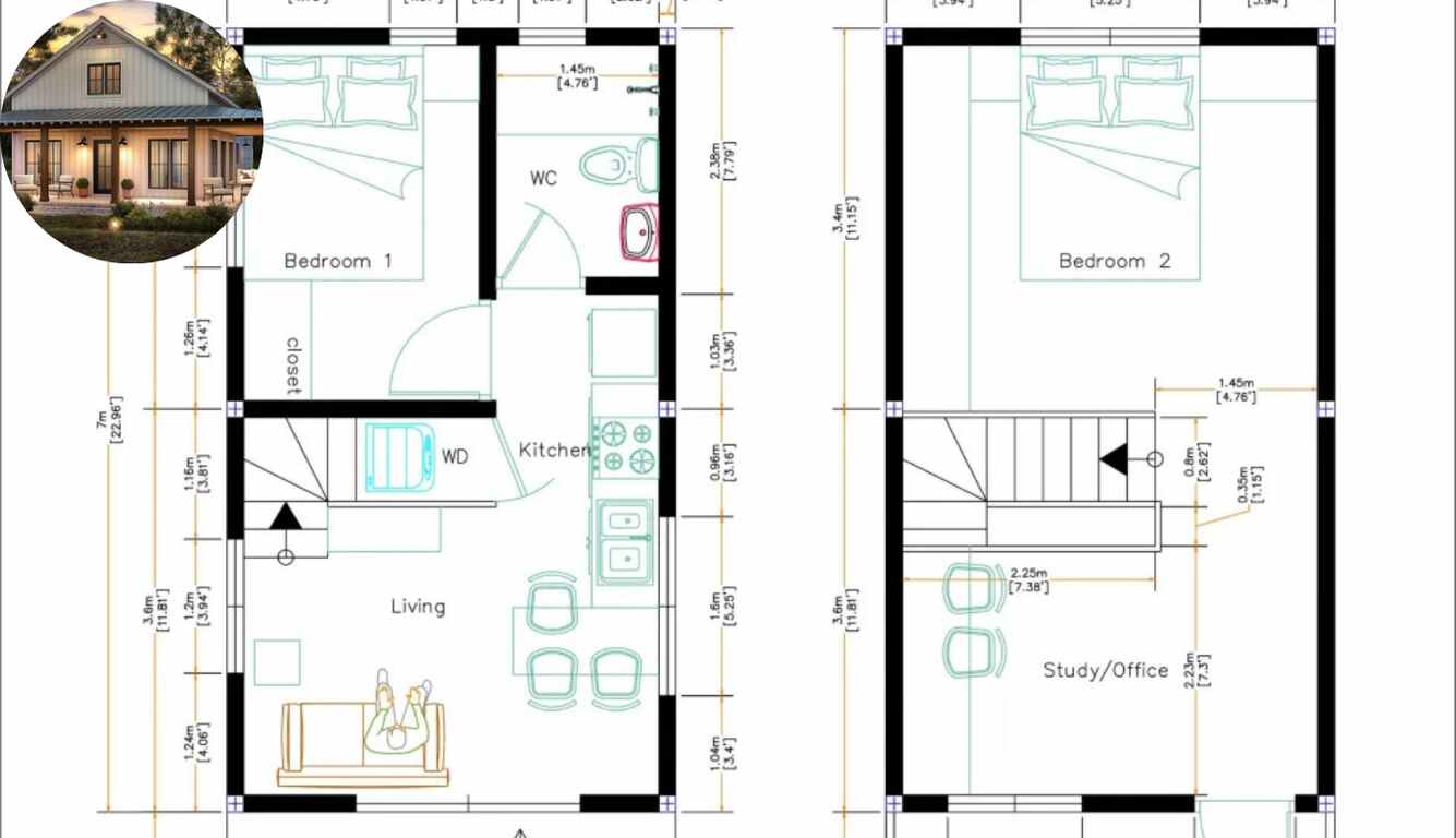 2 bedroom shed house plans