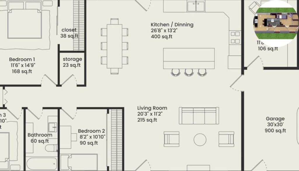 3 bedroom shotgun house plans