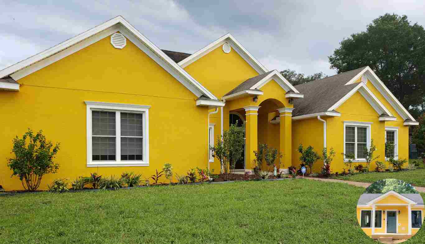 yellow house shutters