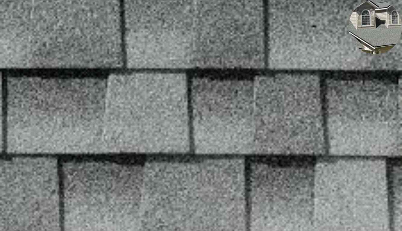 light grey shingles on white house