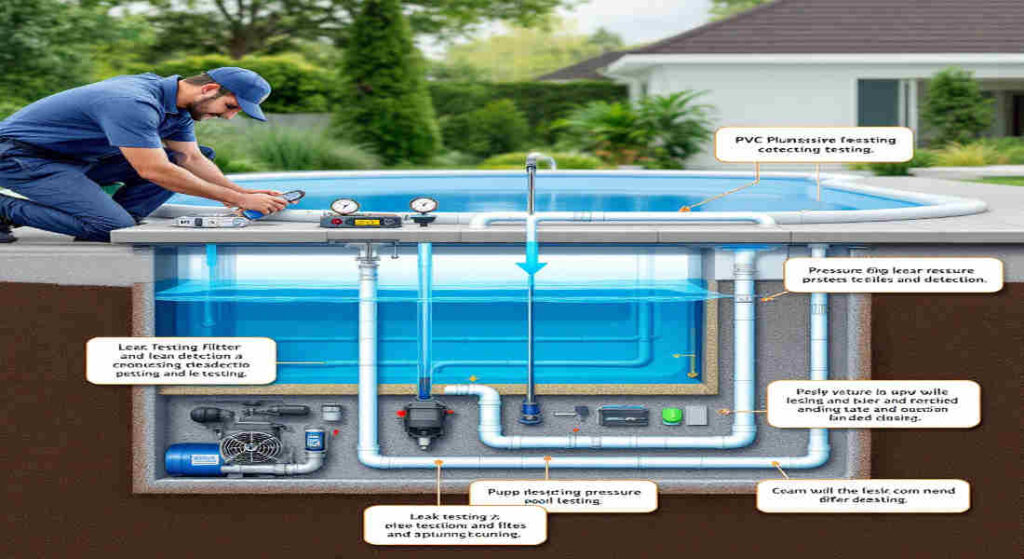 how to find leak in house pool plumbing