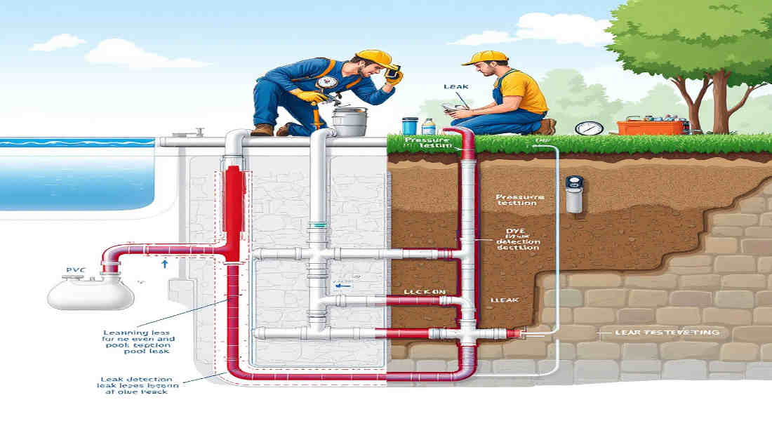 how to find leak in house pool plumbing