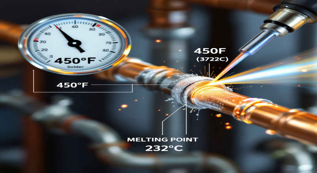 what temp does house plumbing solder melt