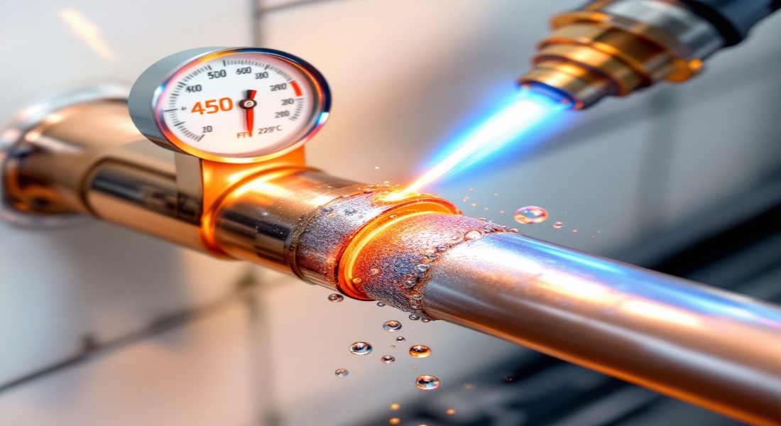 what temp does house plumbing solder melt