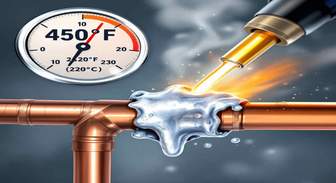 what temp does house plumbing solder melt