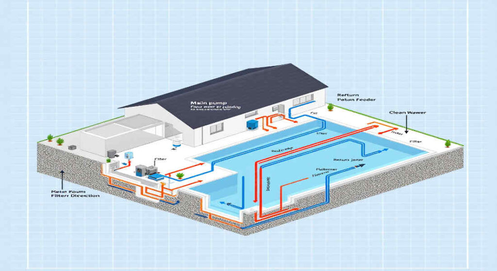 how does house pool plumbing work