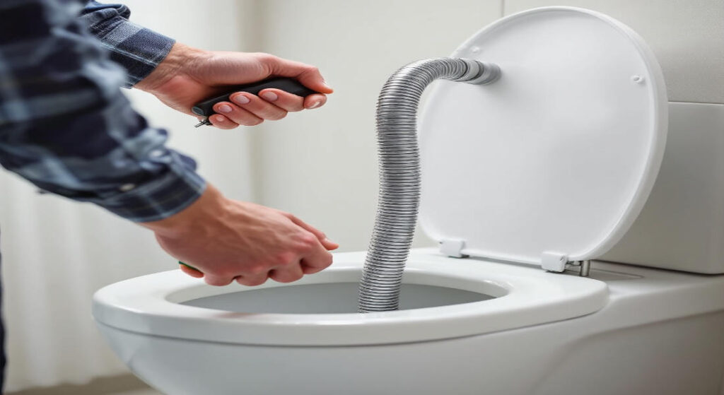 how to use a house plumbing snake toilet