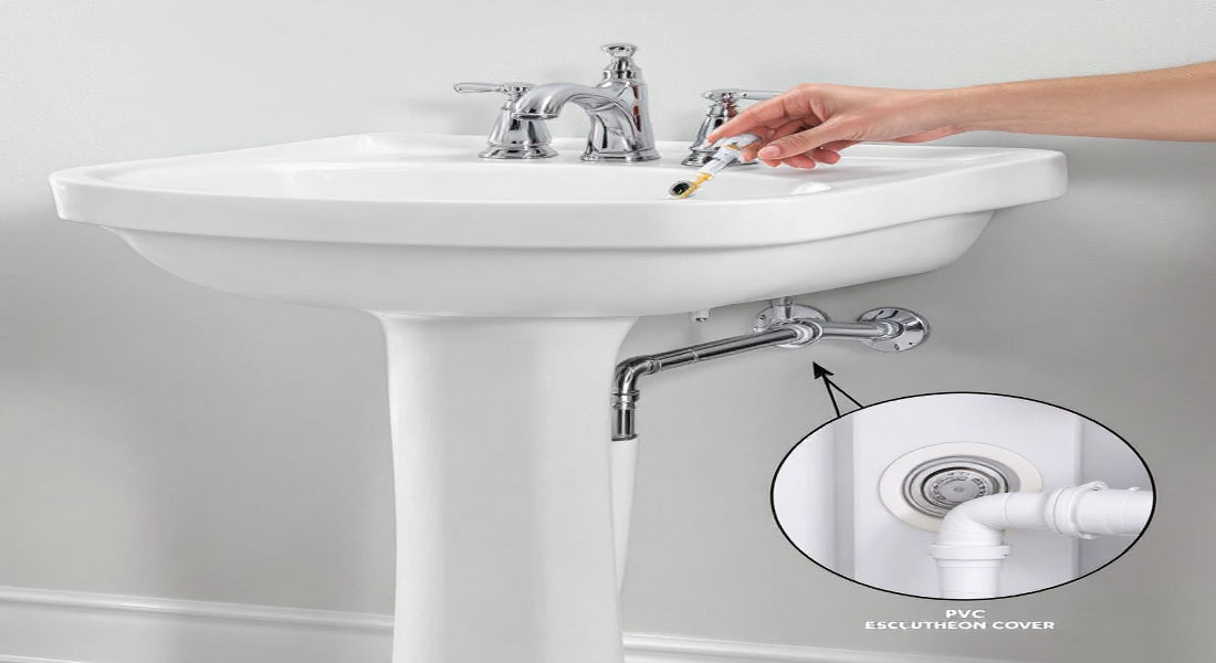 how to hide house plumbing behind pedestal sink