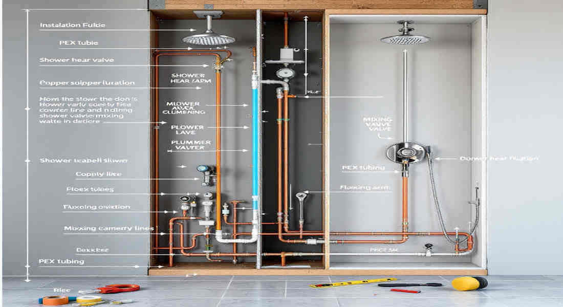 how to install shower home plumbing fixtures