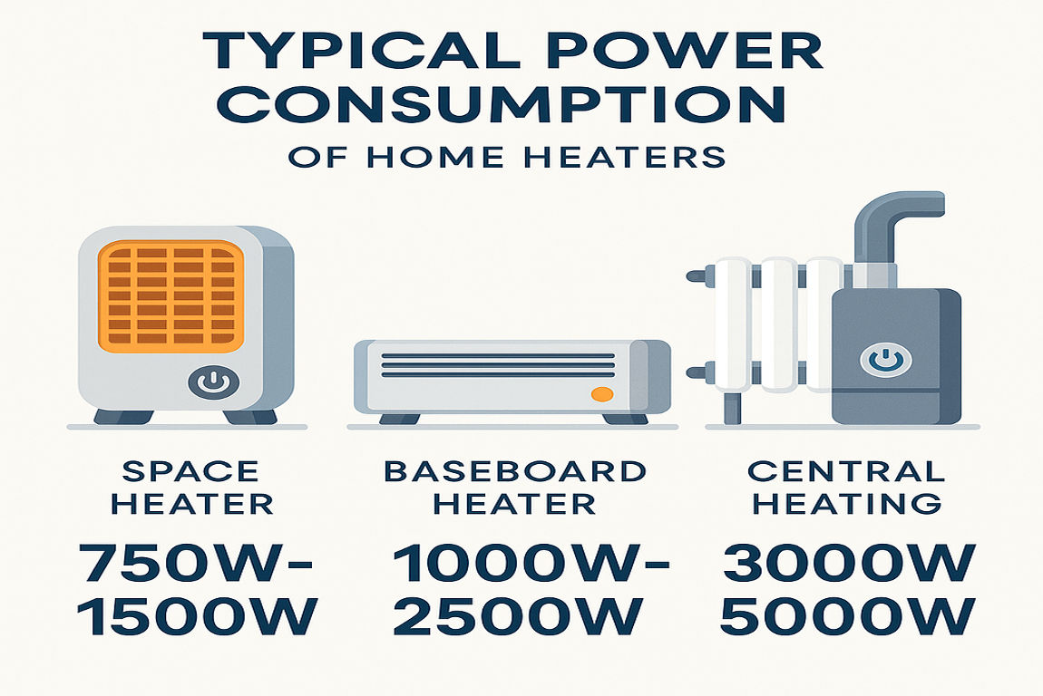 how many watts does a house heater use