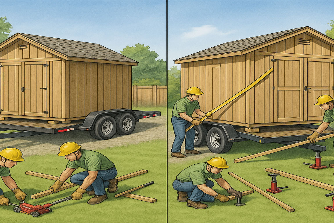 how to move a shed from one house to another