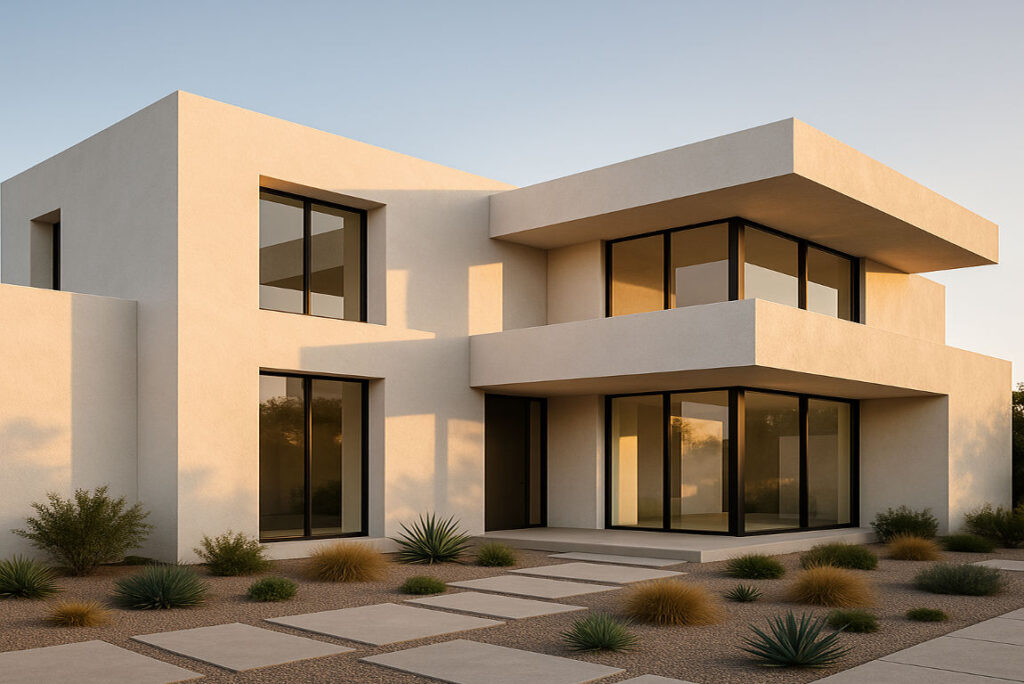 stucco modern house