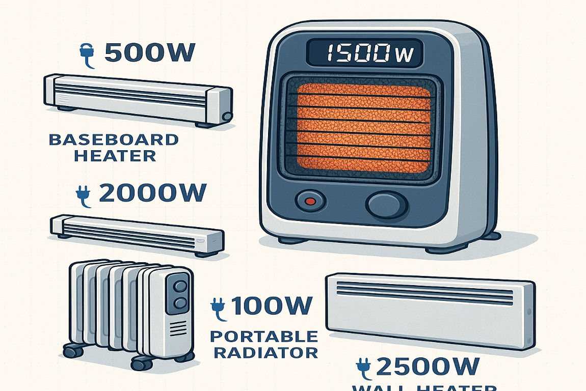 how many watts does a house heater use