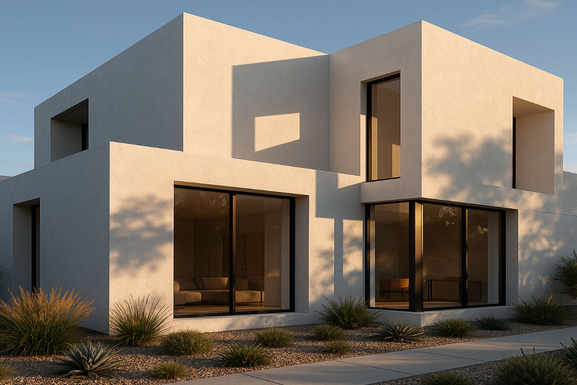 stucco modern house