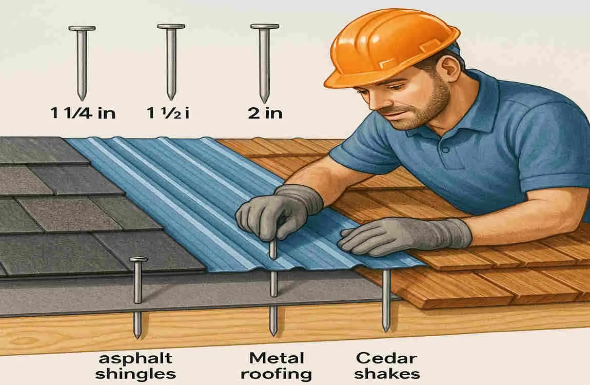how far should house roofing nails penetrate