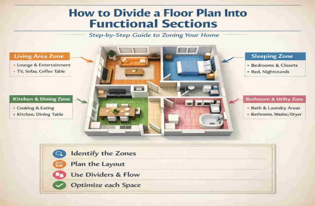 what is used to divide floor plans into sections