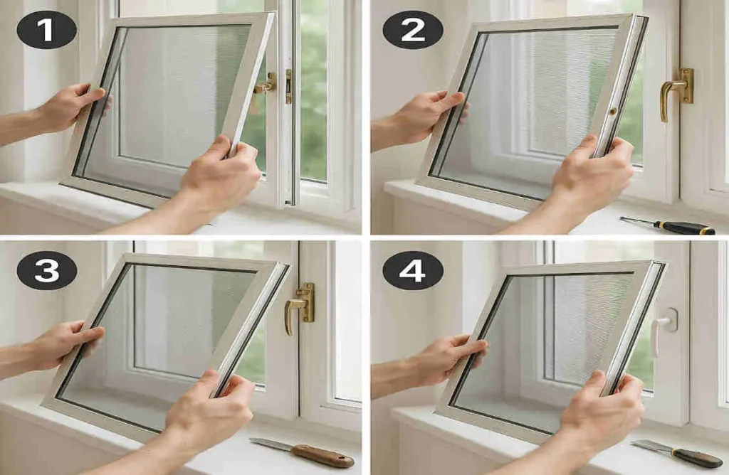 how to remove framed windows with screens