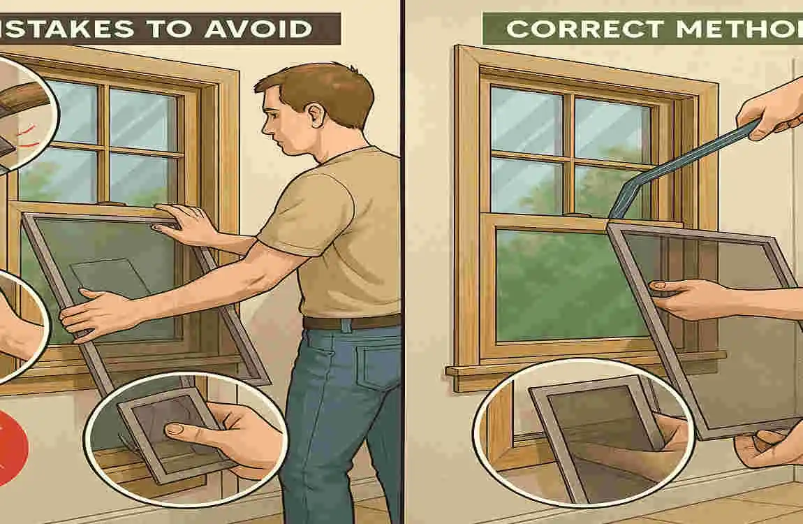 how to remove framed windows with screens