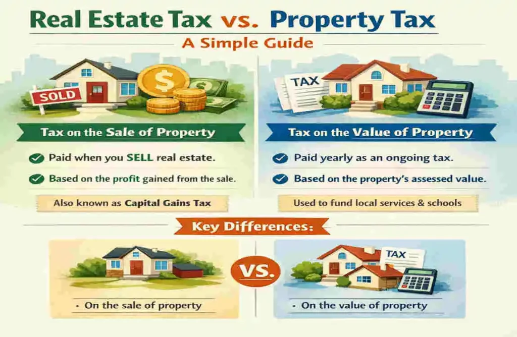 are real estate taxes the same as property taxes