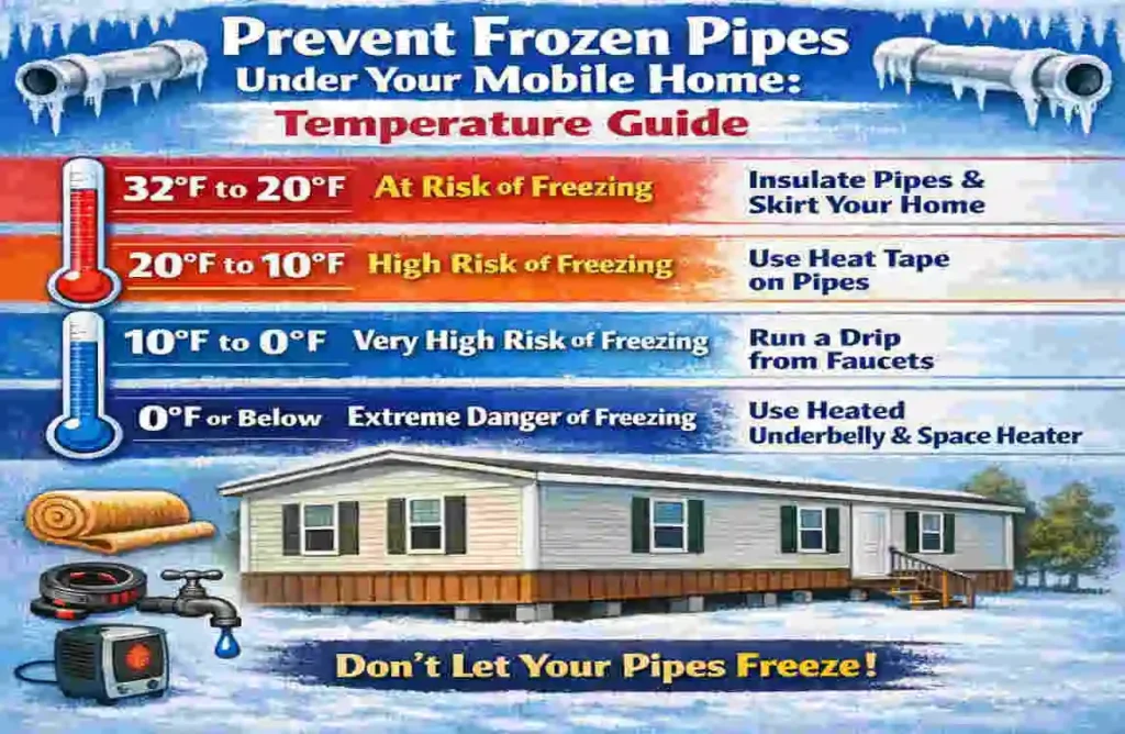 What Temperature Do Pipes Freeze Under a Mobile Home?