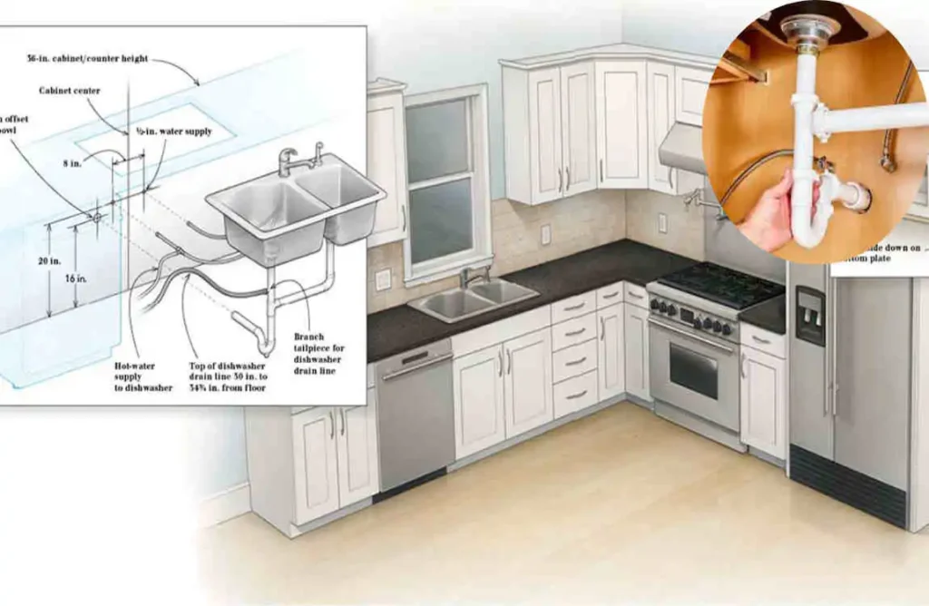 how high should kitchen sink drain be from floor