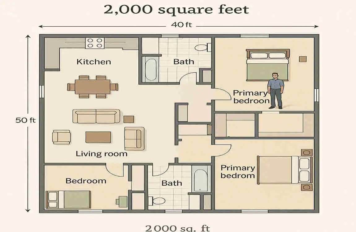 how big is 2,000 square feet house