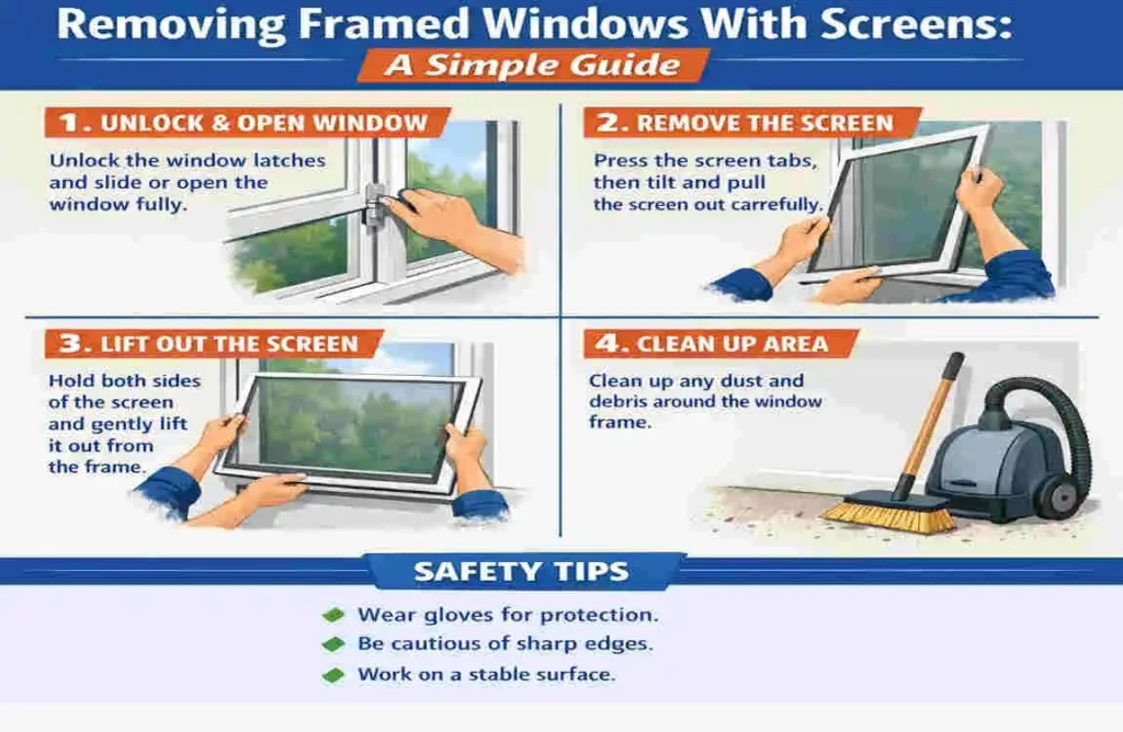 Removing Framed Windows With Screens