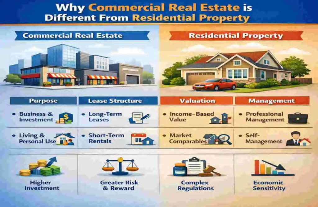 Why Commercial Real Estate Is Different From Residential Property Why Commercial Real Estate