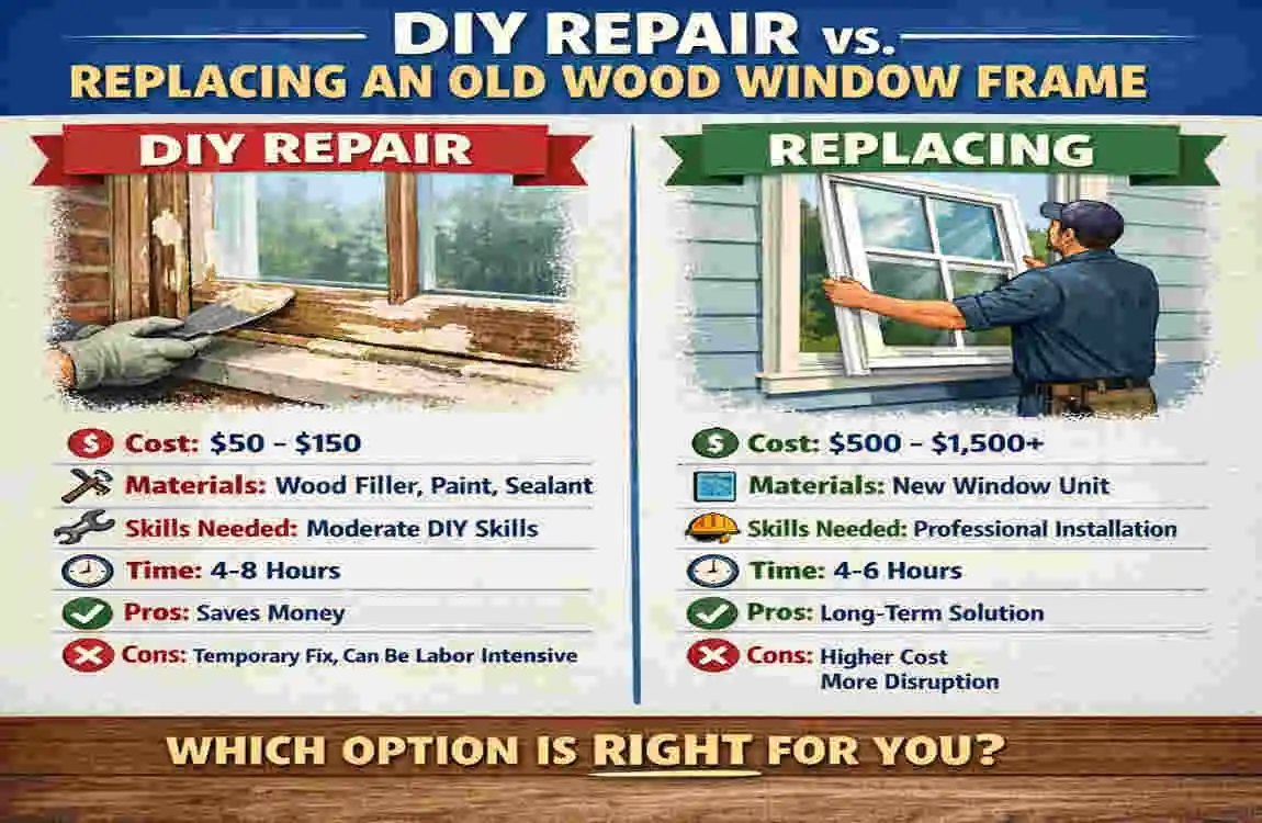 Old Wood Window Frame Repair: