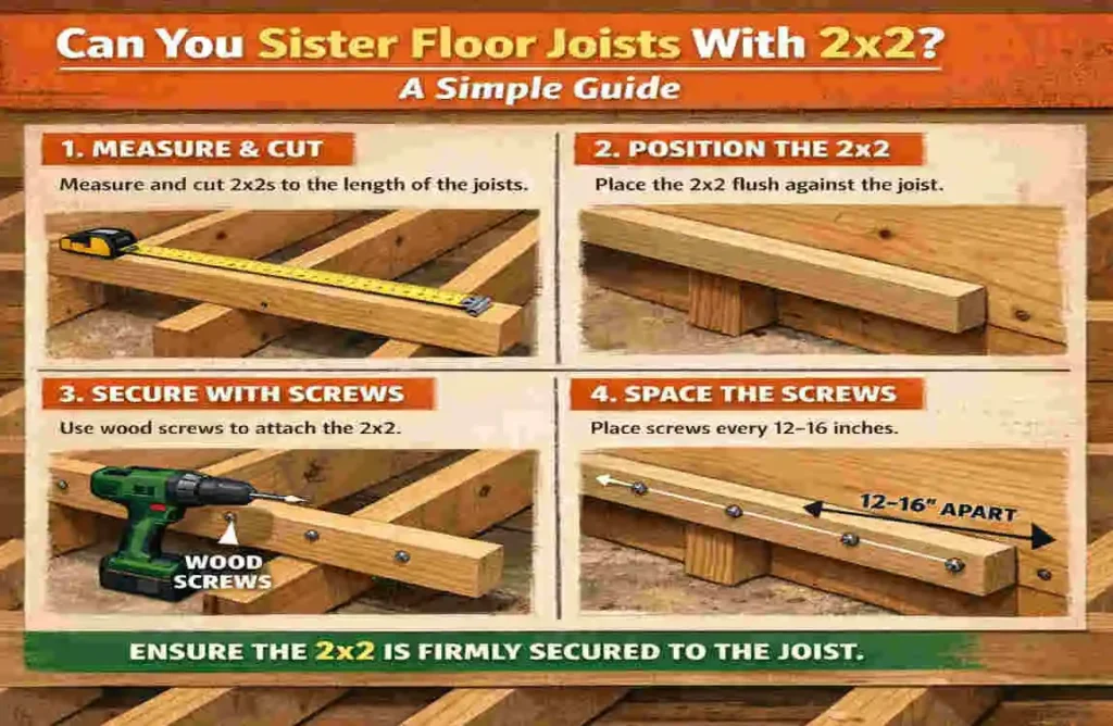 can you sister to floor joists with 2x2