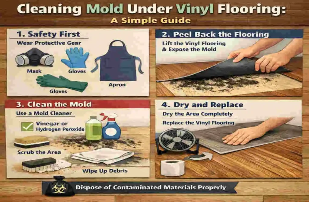 how to clean mold under vinyl flooring