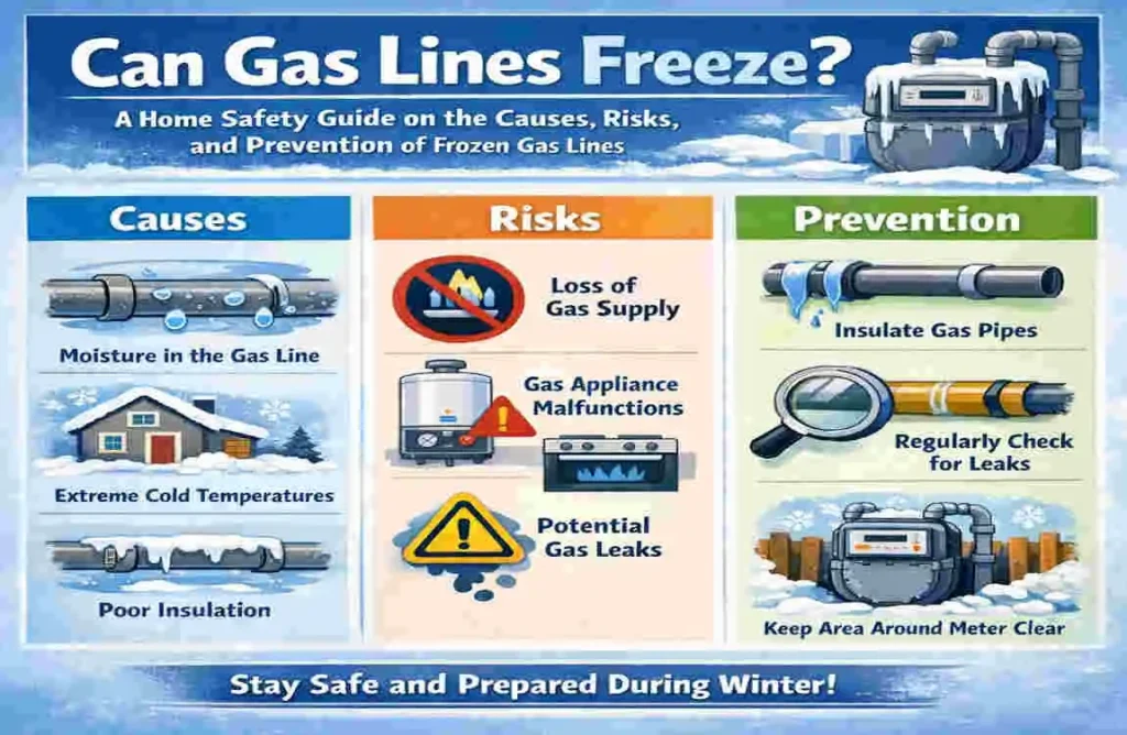 can gas lines freeze in a house