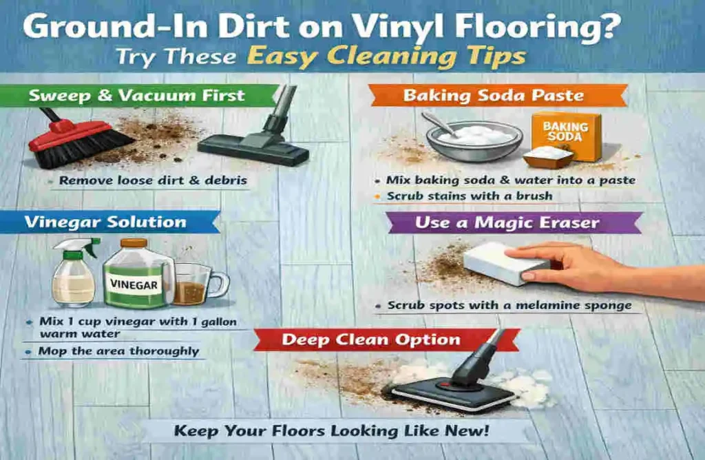 how to get ground-in dirt out of vinyl flooring uk