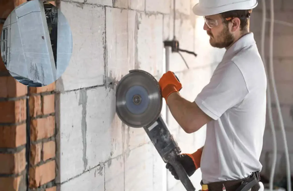 how to cut concrete wall for door