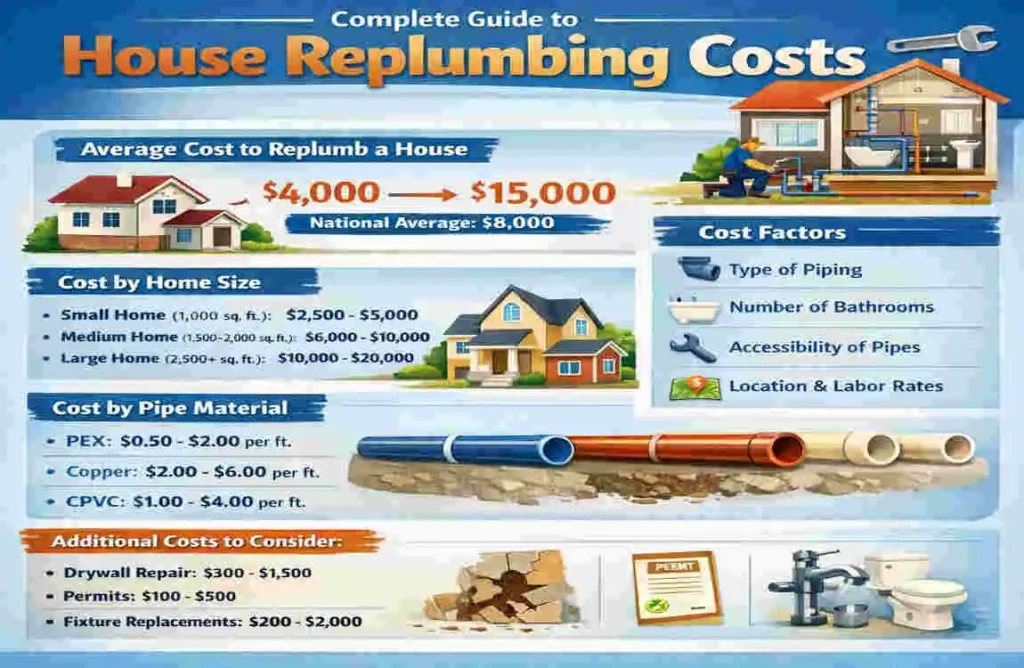 Complete Guide to House Replumbing Costs how much to re plumb a house