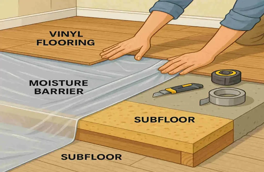 How to Install a Moisture Barrier Under Vinyl Flooring in Your House