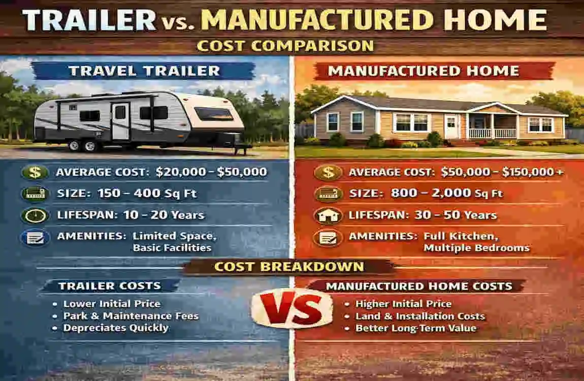 what's the difference between a trailer and a manufactured home