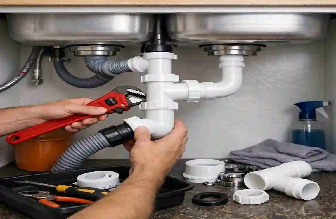 how to install pipes under kitchen sink