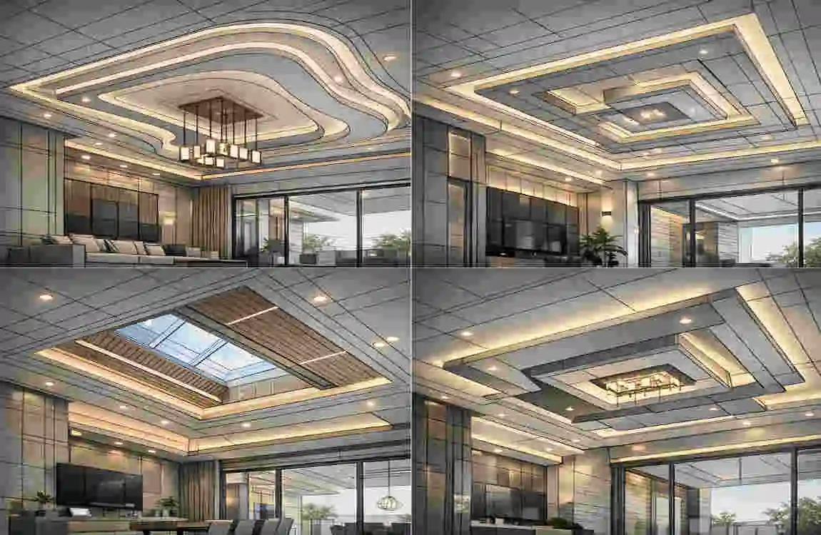 ceiling designing in autocad for house