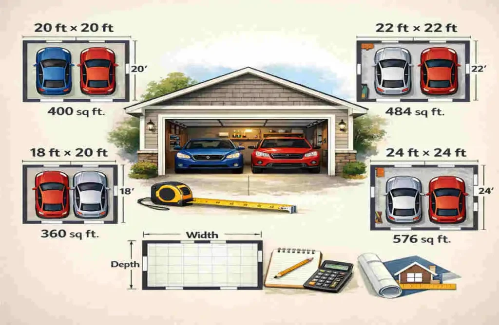 How Many Square Feet Is a Two-Car Garage? Complete Size Guide how many square feet are in a two car garage