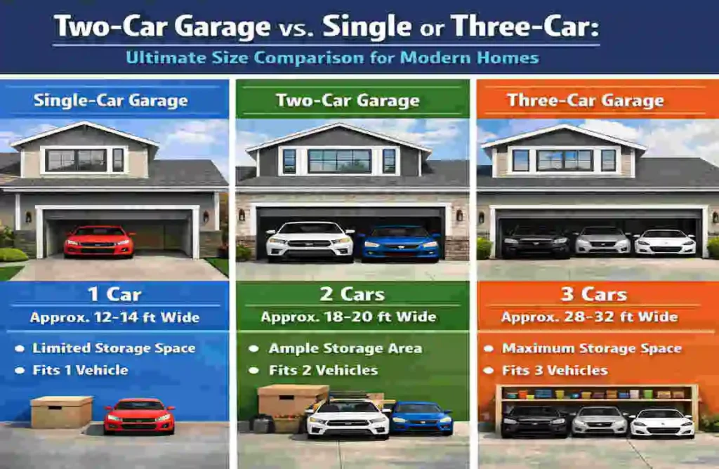 Two-Car Garage vs. Single or Three-Car: Ultimate Size Comparison for Modern Homes Two-Car Garage vs. Single or Three-Car