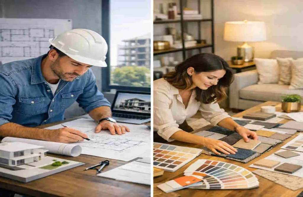 What the difference between architect and interior design