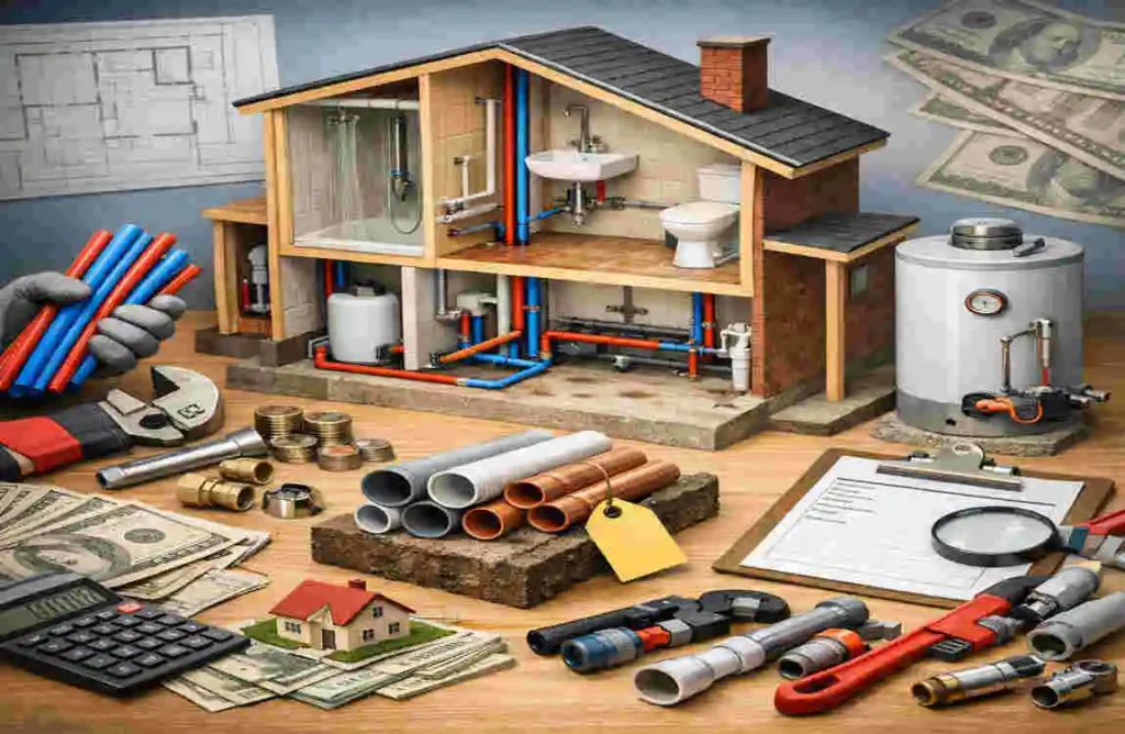 how much to re plumb a house