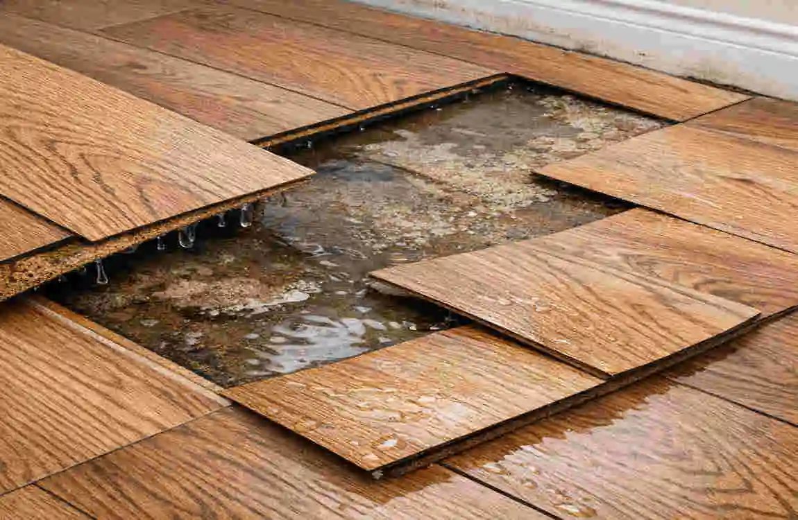 how to dry water under laminate flooring